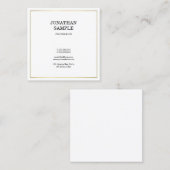 Trendy Simple Modern Design Anspruchsvolle Schlich Quadratische Visitenkarte (Vorne/Hinten)