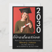 Trendy Simple Modern Lässig Foto Abschluss Einladung (Vorderseite)