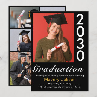 Trendy Simple Modern Lässig Foto Abschluss Einladung