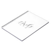 Trendy Simple Monogram Your Name and Initial Notizblock (Linke Seite)