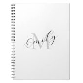Trendy Simple Monogram Your Name and Initial Notizblock (Vorderseite)