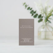 Trendy Simple Schlicht Beige Business Card Visitenkarte (Stehend Vorderseite)