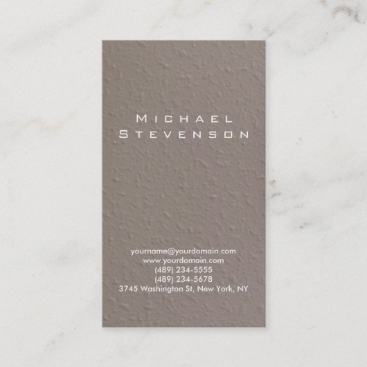 Trendy Simple Schlicht Beige Business Card Visitenkarte (Vorderseite)
