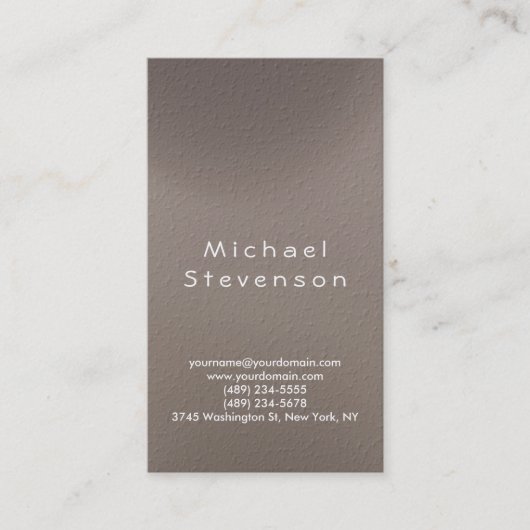 Trendy Simple Schlicht Beige Business Card Visitenkarte (Vorderseite)