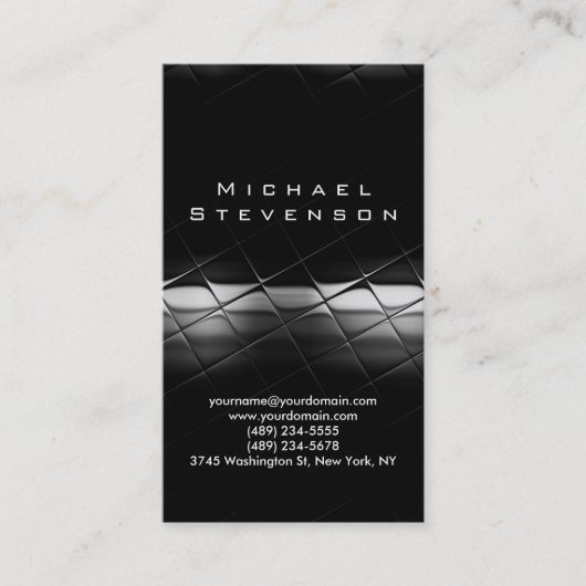 Trendy Simple Schlicht Gray Black Business Card Visitenkarte (Vorderseite)