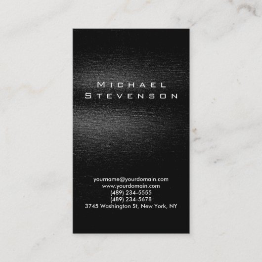 Trendy Simple Schlicht Gray Black Business Card Visitenkarte (Vorderseite)