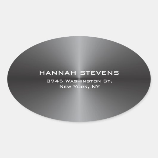 Trendy Simple Schlicht Gray Elegante Modernste Ovaler Aufkleber (Vorderseite)