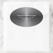 Trendy Simple Schlicht Gray Elegante Modernste Ovaler Aufkleber (Tasche)