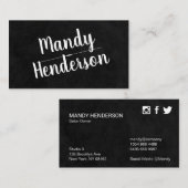 Trendy Simple (schwarz) Visitenkarte (Vorne/Hinten)