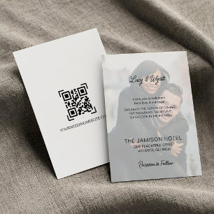 Trendy Simple Script Overlay Foto Wedding Einladung