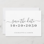 Trendy Simple Script Typografy Save the Date (Vorderseite)