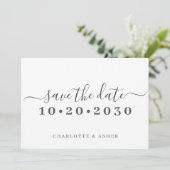 Trendy Simple Script Typografy Save the Date (Stehend Vorderseite)