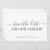 Trendy Simple Script Typografy Save the Date (Vorne/Hinten)