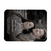 Trendy Simple Typografy Foto Wedding Couple Magnet (Horizontal)