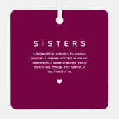 Trendy SISTERS Foto & Quote - Geschenk behalten Ornament Aus Metall (Rückseite)