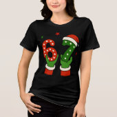 Trendy "Six Seven" Candy Cane Christmas Tri-Blend Shirt (Vorderseite)