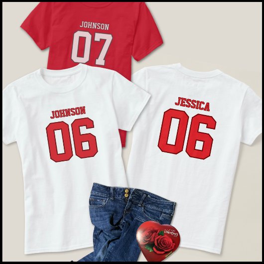 Trendy Six Seven Meme Red Valentine Jersey Design T-Shirt