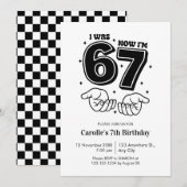 Trendy Six Year Old Funny 7th Birthday Einladung (Vorne/Hinten)