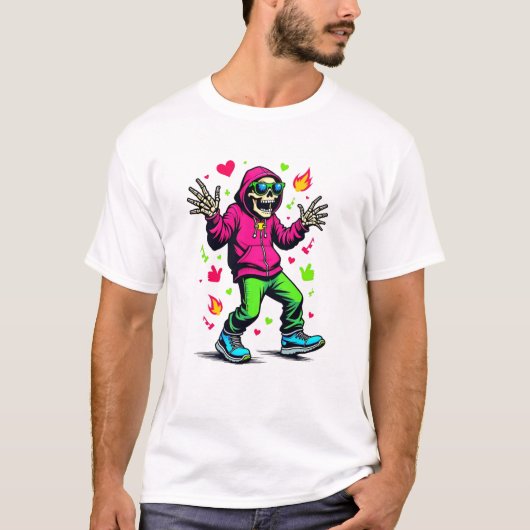 Trendy Skeleton T-Shirt (Vorderseite)