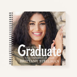 Trendy Sketch Foto Graduation Party Guest Book Notizblock