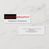 Trendy Skinny White Black Red Business Card Mini Visitenkarte (Vorne/Hinten)