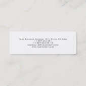 Trendy Skinny White Black Red Business Card Mini Visitenkarte (Rückseite)