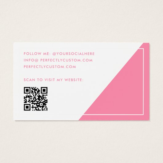 Trendy-Skript beeinflussen Blogger rosa Visitenkar (Rückseite)