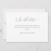 trendy Skript Foto Hochzeit speichern Sie das Datu Einladung (Rückseite)