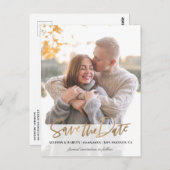Trendy-Skript Save the Date Postkarte (Vorne/Hinten)