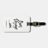 Trendy Skript-und des Blätter-| gute Reise Gepäckanhänger (Vorderseite horizontal)