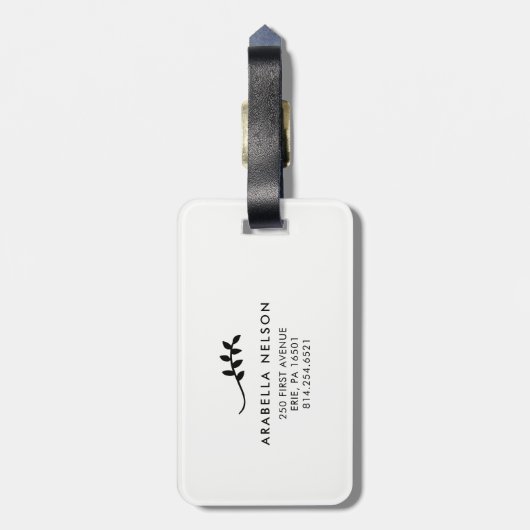 Trendy Skript-und des Blätter-| gute Reise Gepäckanhänger (Rückseite vertikal)