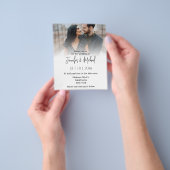 trendy Skript verblasst Foto Hochzeit Einladung Flyer (Gruppe)