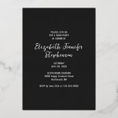 Trendy-Skriptüberlagerung Graduierungsparty-Foto Folieneinladung (Rückseite)