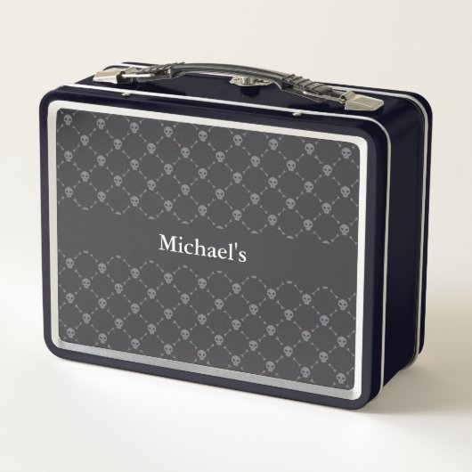 Trendy Skulls Metal Lunch Box (Rückseite)