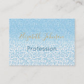 Trendy Sky-Blue Glitzer Leopard Print Ombre Design Visitenkarte (Vorderseite)