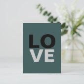Trendy Slate Gray Background Liebe Wedding Einladungspostkarte (Stehend Vorderseite)