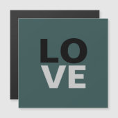 Trendy Slate Gray Background Liebe Wedding Magnetkarte (Vorne/Hinten)