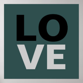 Trendy Slate Gray Background Liebe Wedding Poster