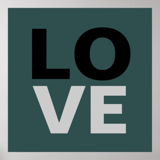 Trendy Slate Gray Background Liebe Wedding Poster (Vorne)