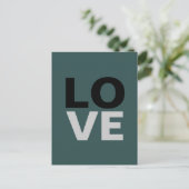 Trendy Slate Gray Background Liebe Wedding Postkarte (Stehend Vorderseite)