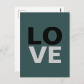 Trendy Slate Gray Background Liebe Wedding Postkarte (Vorne/Hinten)