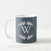 Trendy Slate Gray Mit Monogramm Kaffeetasse (Links)
