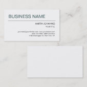 Trendy Slate Gray Schwarz-weiße Visitenkarte (Vorne/Hinten)