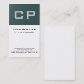 Trendy Slate Gray White Monogram Business Card Visitenkarte (Vorne/Hinten)