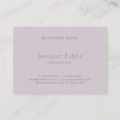 Trendy Sleek Moderne Elegante Lila Minimalistische Visitenkarte (Rückseite)