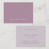 Trendy Sleek Moderne Elegante Lila Minimalistische Visitenkarte (Vorne/Hinten)