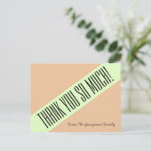 Trendy, Sleek: "Vielen Dank!" Postkarte (Stehend Vorderseite)