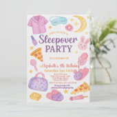 Trendy Sleepover Einladung zum Geburtstag (Stehend Vorderseite)
