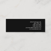 Trendy Slim Black Attractive Business Card Mini Visitenkarte (Rückseite)