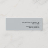 Trendy Slim Gray Pink Makeup Modernes Beruflich Mini Visitenkarte (Rückseite)